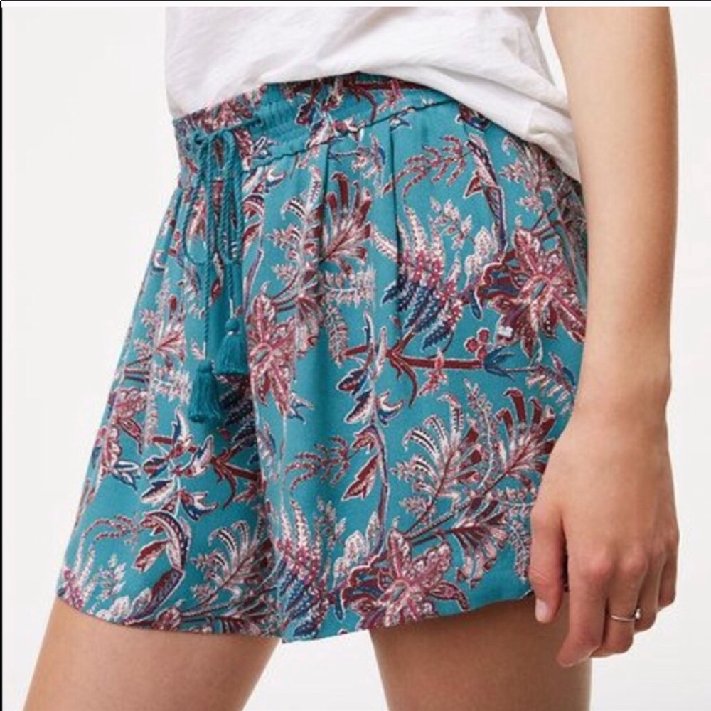 Ann Taylor LOFT teal turquoise bouncy shorts